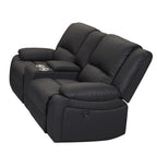 Captvix 2 Seater Rhino Suede Fabric Electric Recliner Lounge -Black Onyx