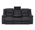 Captvix 3 Seater Rhino Suede Fabric Electric Recliner Lounge -Black Onyx