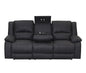 Captain 3 Seater Rhino Suede Fabric Electric Recliner Lounge -Black Onyx