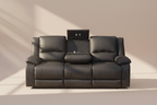 Captvix 3 Seater Rhino Suede Fabric Electric Recliner Lounge -Black Onyx