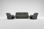 Captvix 3 Seater Lounge with 2 Single Recliner Rhino Suede Set- Latte