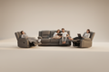 Gray reclining sofa set on a white background