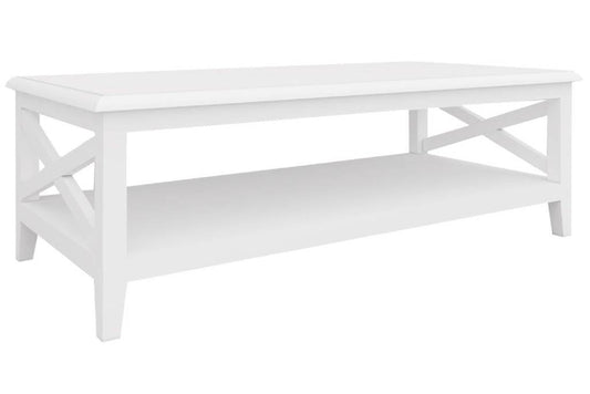 White Hampton Rectangular  Coffee Table - White