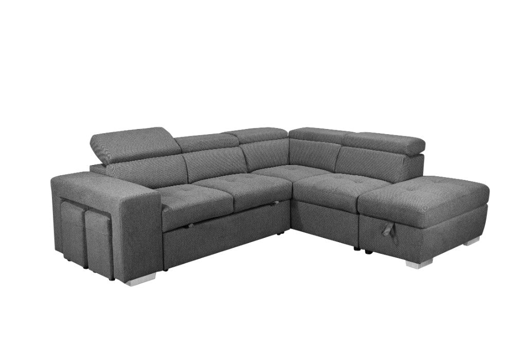 Ivanhoe 2 Seater Storage Sofa Lounge with Pull-Out Sofa Bed- RHF Strom
