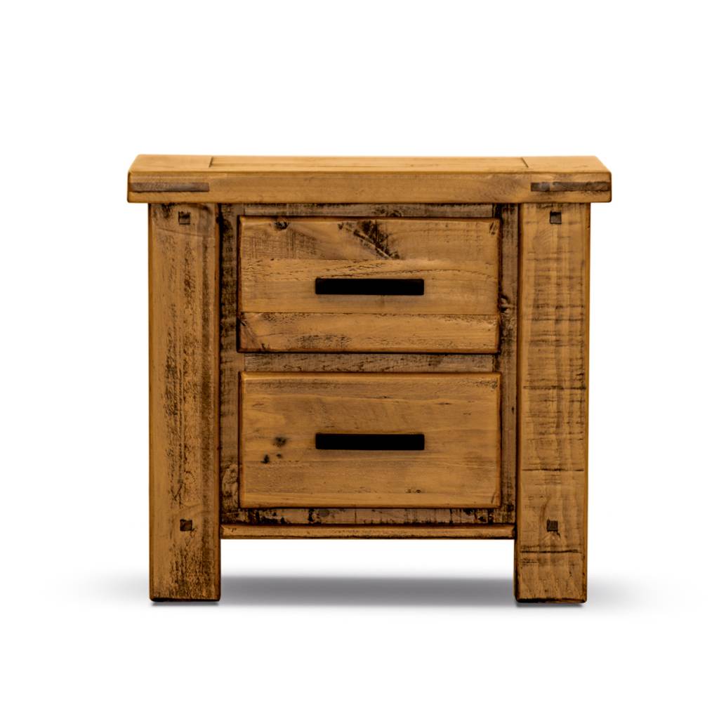 Outback 2 Drawer Bedside Table Oak