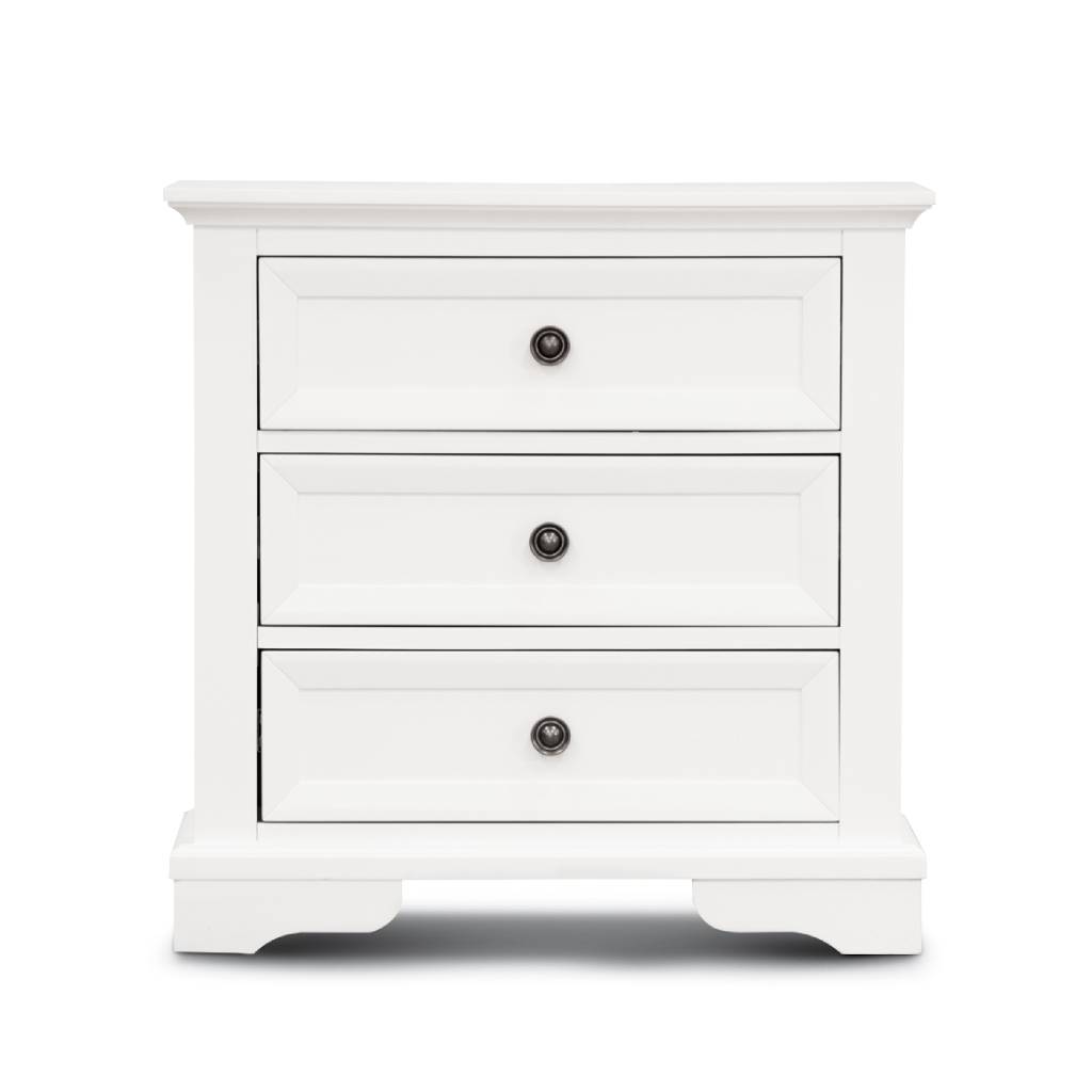 Sala 3 Drawers Bedside Tsble White