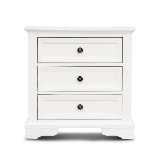 OFFO Sala Style 3 Drawers Bedside Tsble White