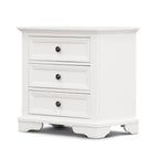 Salavix 3 Drawer Bed Side Table -White