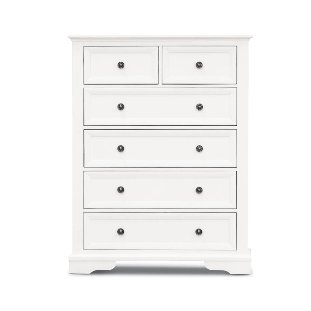 OFFO Sala 3 Drawer Storage Wooden King Bed-White