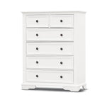 Salavix 3 Drawer Storage Wooden King Bed-White