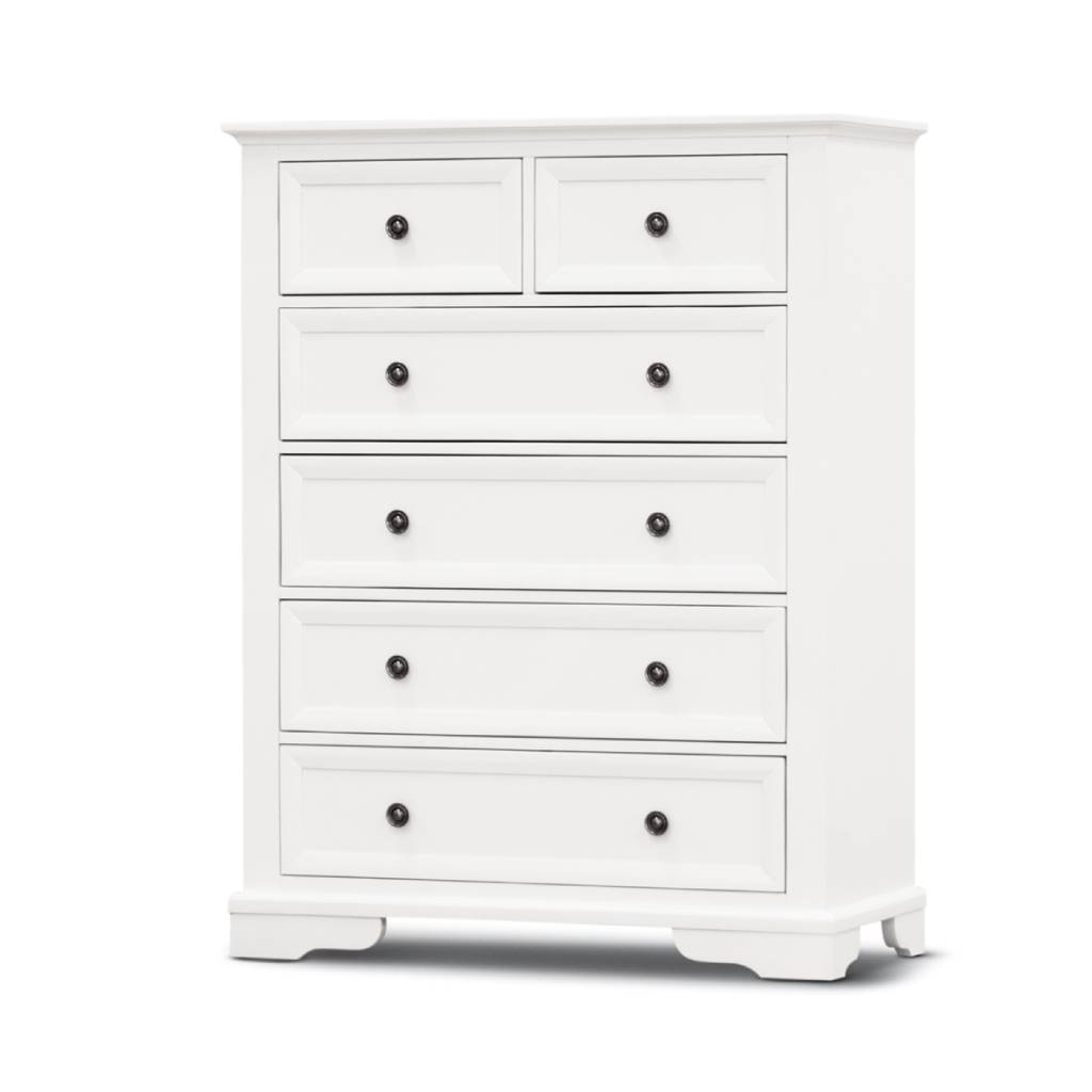 OFFO Sala 3 Drawer Bed Side Table Nightstand-White