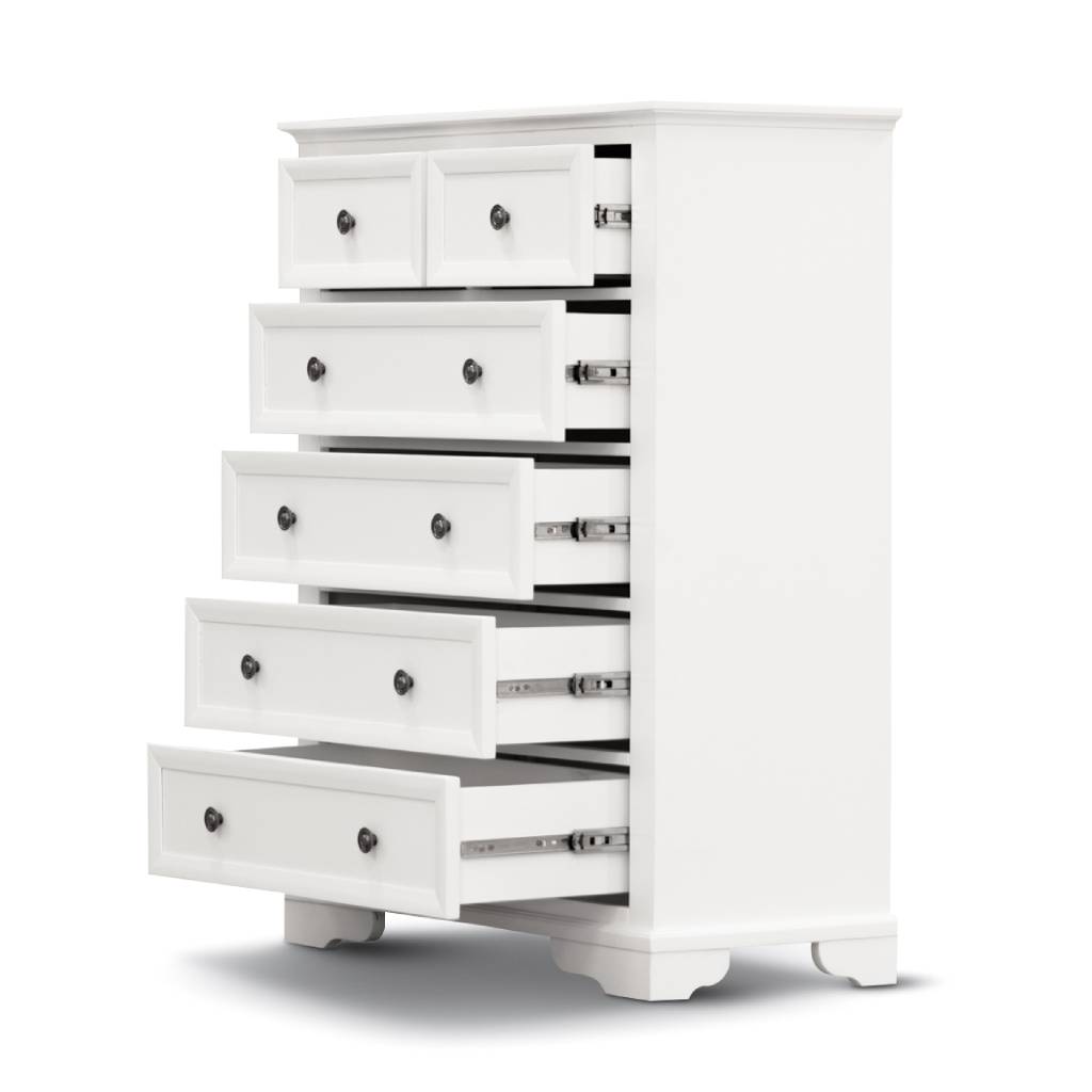 OFFO Sala 3 Drawer Bed Side Table Nightstand-White