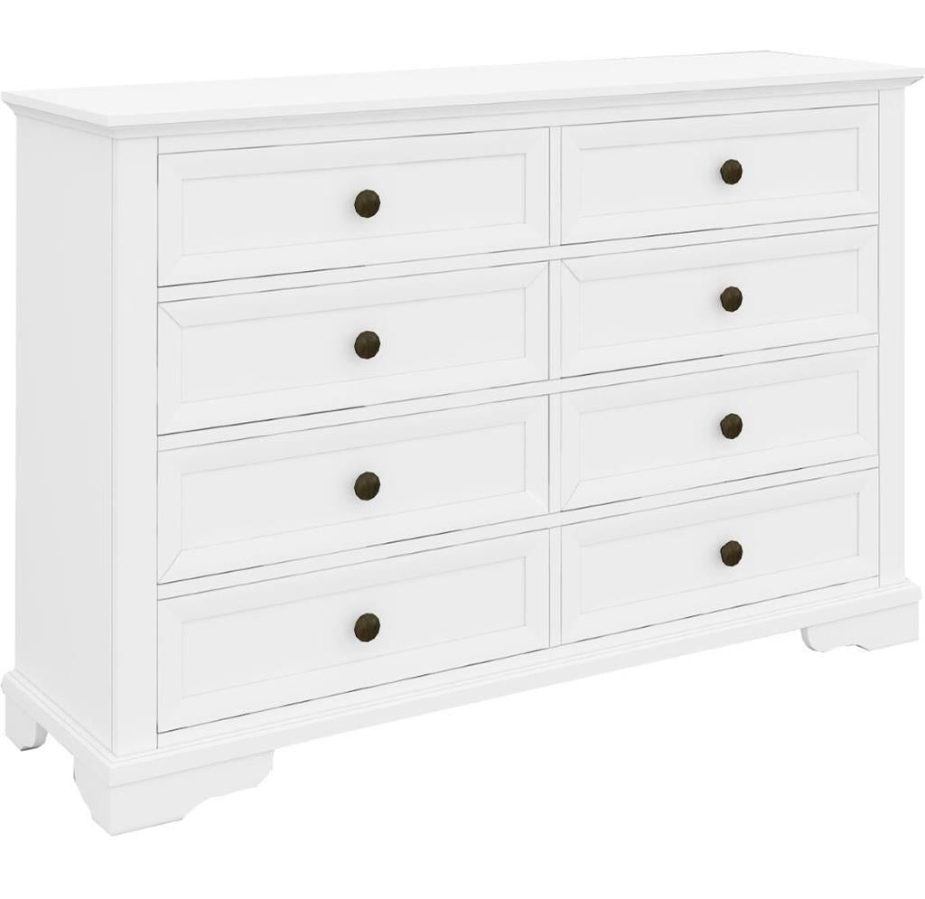 OFFO Sala 8 Drawer Dresser & Mirror -White