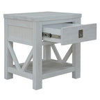 Atlavix 1 Drawer Bedside Table White Wash