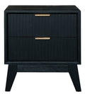 Ellavix 2 Drawer Bedside Table Brushed Black