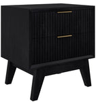 Ellavix 2 Drawer Bedside Table Brushed Black