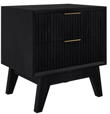 OFFO ELLA 2 Drawer Bedside Table Brushed Black