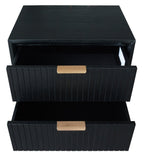 Ellavix 2 Drawer Bedside Table Brushed Black