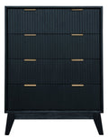 Ellavix 4 Drawers Tallboy-Black
