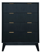 Ellavix 4 Drawers Tallboy-Black