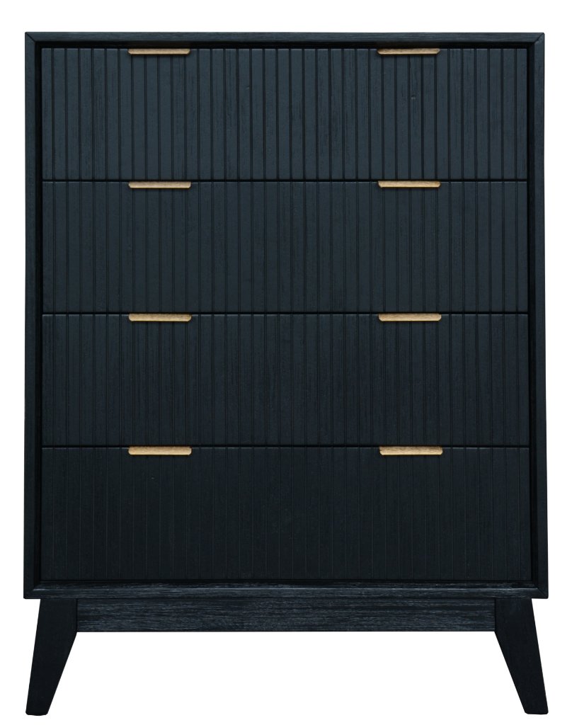 OFFO Ella 4 Drawers Tallboy-Black