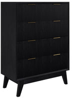 Ellavix 4 Drawers Tallboy-Black