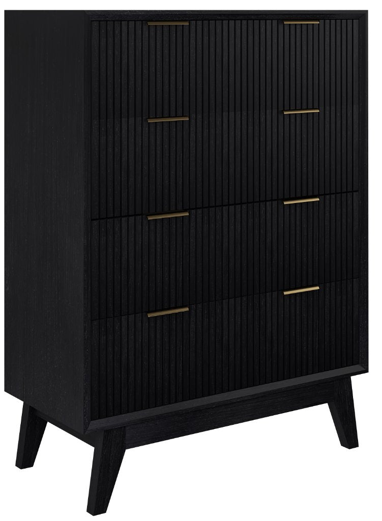 OFFO Ella 4 Drawers Tallboy-Black