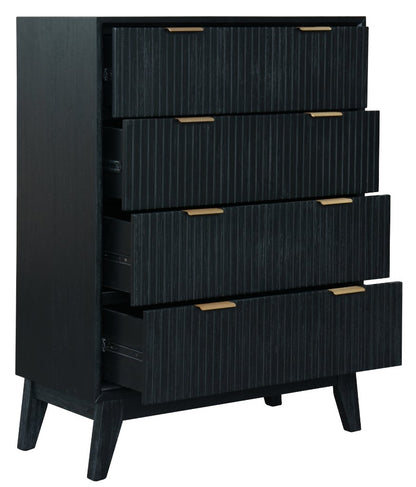 OFFO Ella 4 Drawers Tallboy-Black