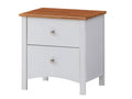 GENEVIX 2 Drawer Bedside Table White Pine