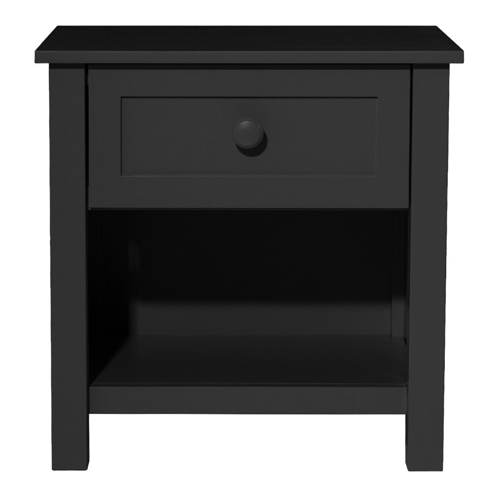 OFFO JESSE 1 Drawer Shelf Bedside Table Black