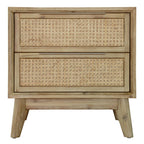 Perivix 2 Drawers Bedside Table Natural