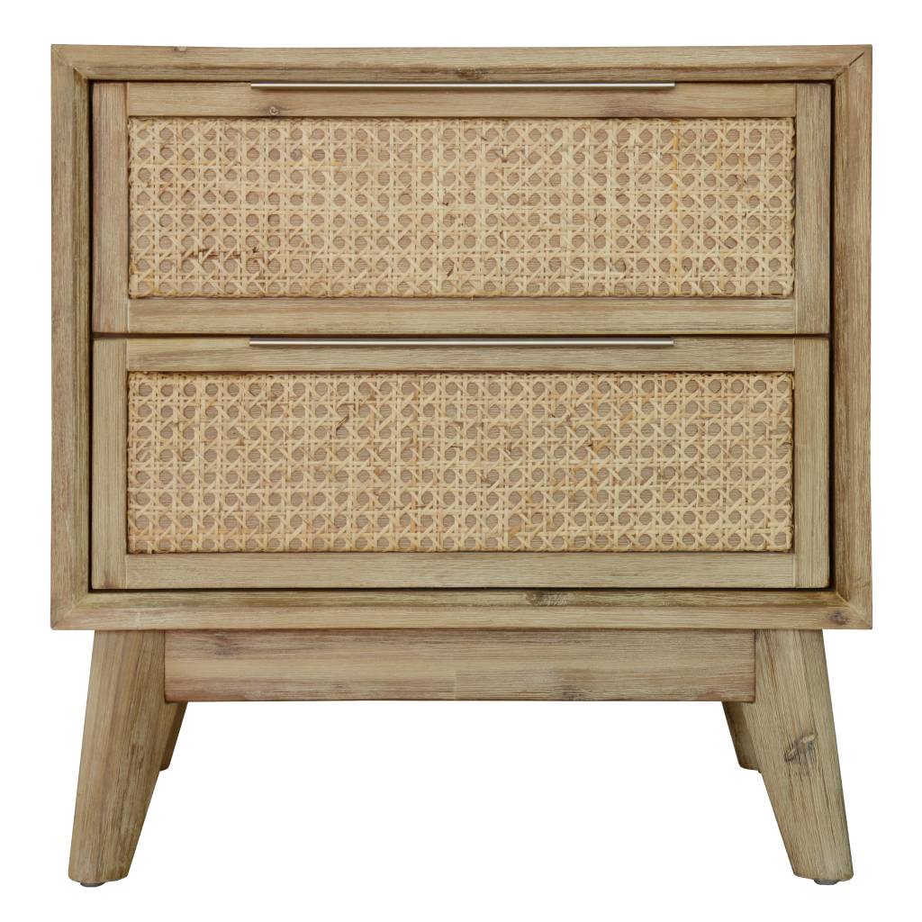 PERISHER 2 Drawers Bedside Table Natural