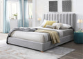 Marcvix Upholstered Bed Storage -Light Grey