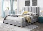 Marcvix Upholstered Bed Storage -Light Grey