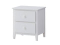 Orvilvix 2 Drawers Bedside Table White