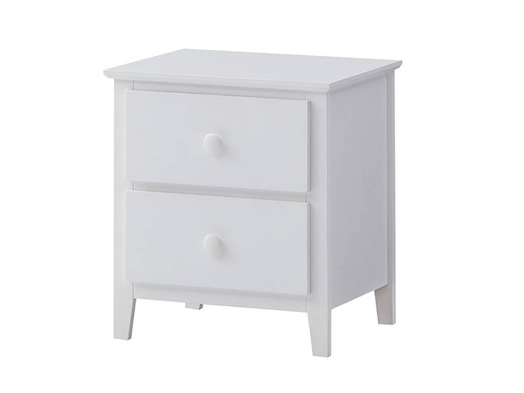 Orville 2 Drawers Bedside Table White