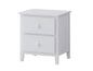 OFFO Orville 2 Drawers Bedside Table White