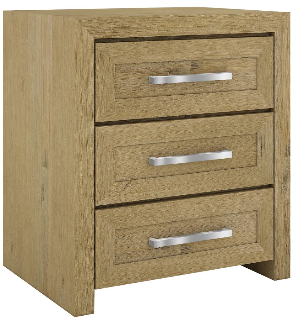 OFFO Pearl 3 Drawers Bedside Table Smoke