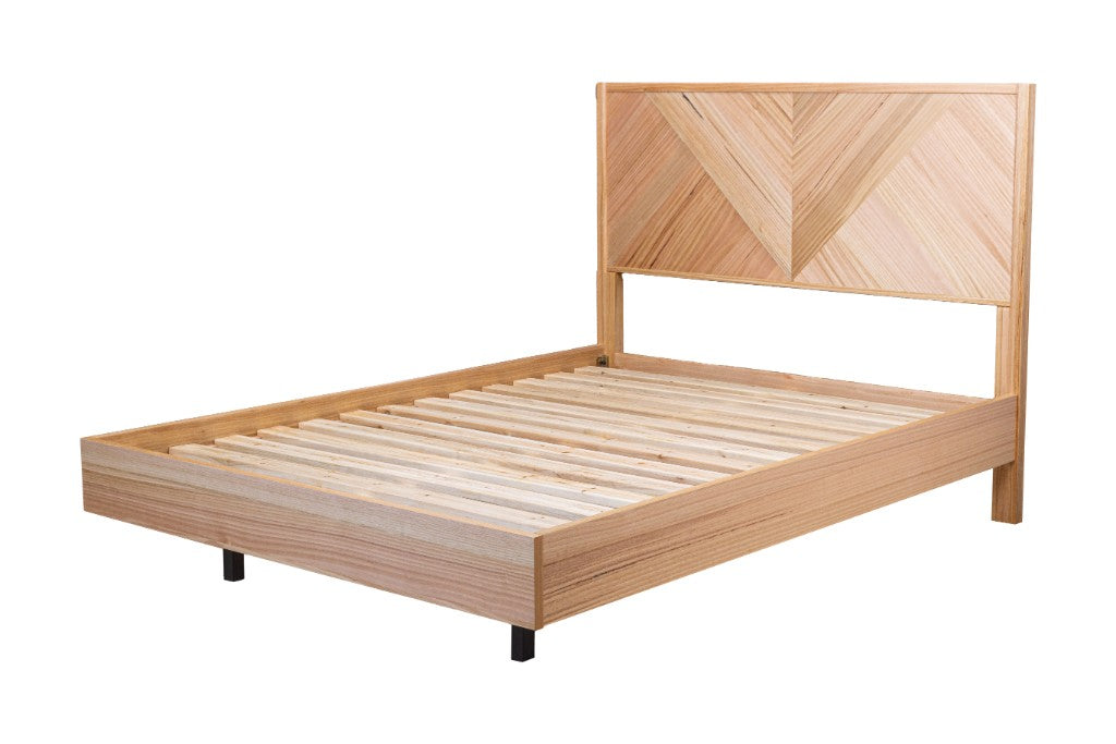 Perisher Parquetry Queen Bed-Natural