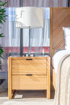 Perivix 2 Drawers Bedside Table Natural