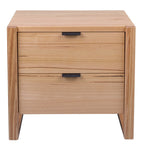 Perivix 2 Drawers Bedside Table Natural