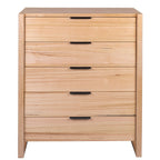 Perivix Parquetry 5 Drawer Tallboy -Natural