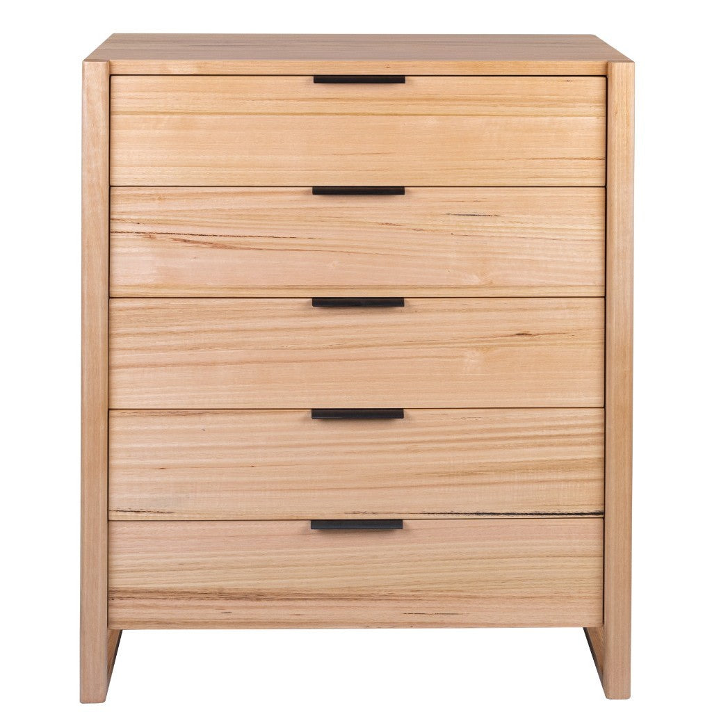 Perisher Parquetry 5 Drawer Tallboy -Natural