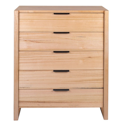 Perisher Parquetry 5 Drawer Tallboy -Natural