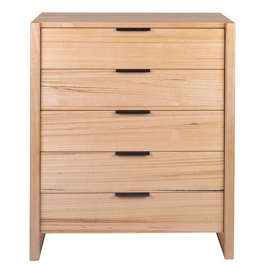 Perisher Parquetry 5 Drawer Tallboy -Natural