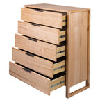 Perivix Parquetry 5 Drawer Tallboy -Natural