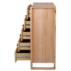 Perivix Parquetry 5 Drawer Tallboy -Natural