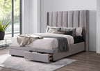 Perrvix 2-Drawer Storage King Bed- Beige