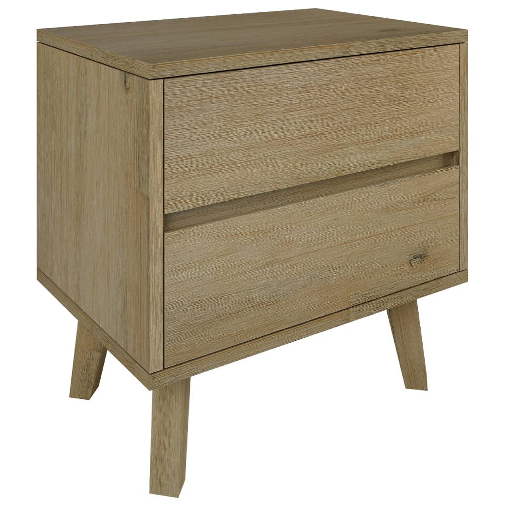 OFFO Wentworth 2 Drawer Bedside Table Smoke