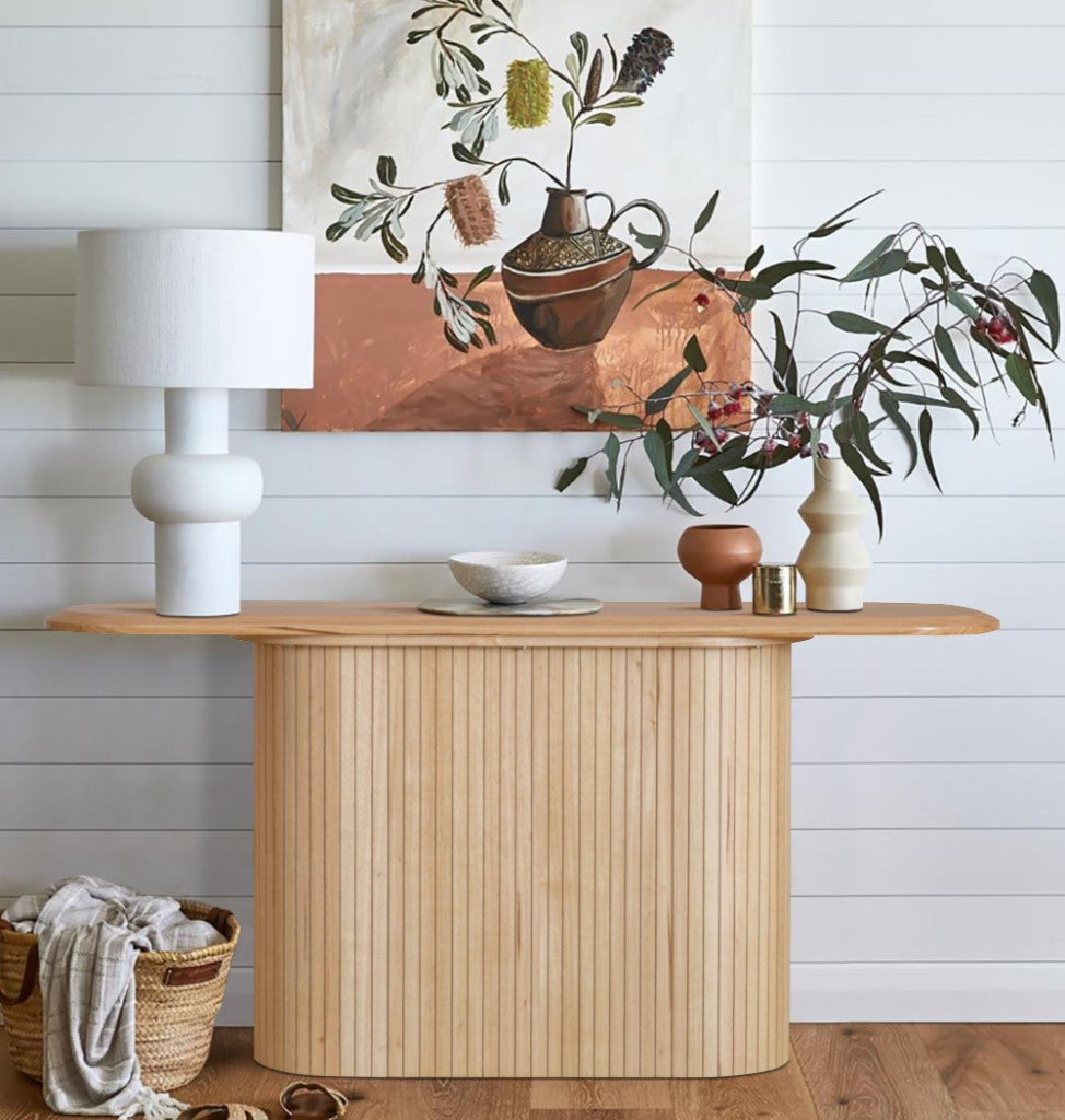 Adsila Collection — Natural Elegance Craftsmanship Console Table -Natural Ash